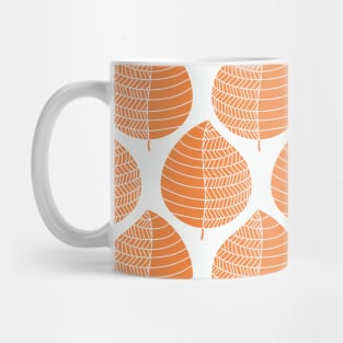 Autumn doodle leaves orange Mug